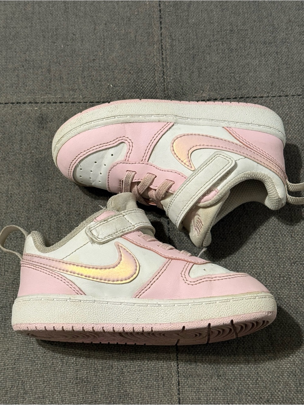 Nike Kids Pink, White & Gold Low-Top Sneakers